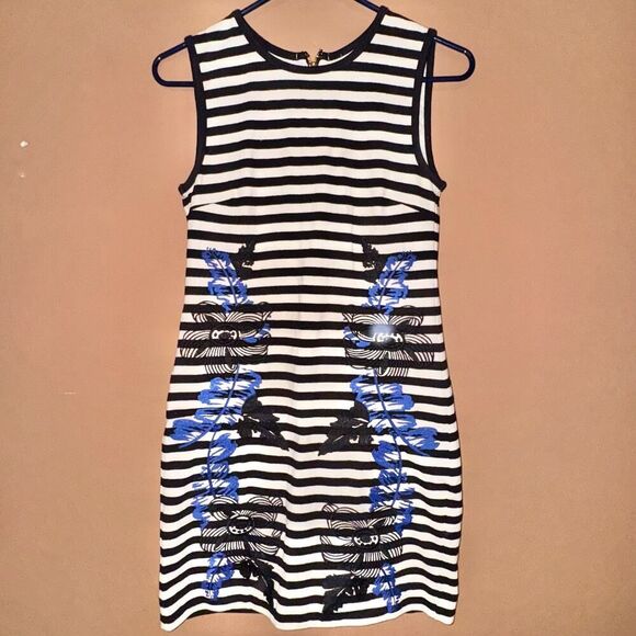 Juicy Couture Blue White Striped Embroidered Mini Dress XS - Picture 1 of 9